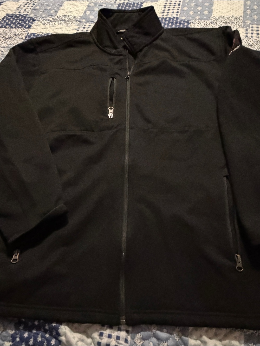 Black Full-Zip Fleece Jacket coca cola full zip